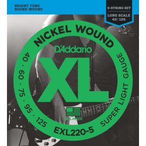 D'Addario EXL220-5, Super Light 040 - 125 (5-strenges�t)